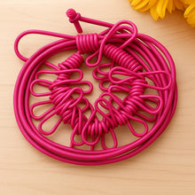 Eakstar | Dark Pink Cloth Drying Rope with Hooks | Elastic Hanging Rope for Cloth Drying