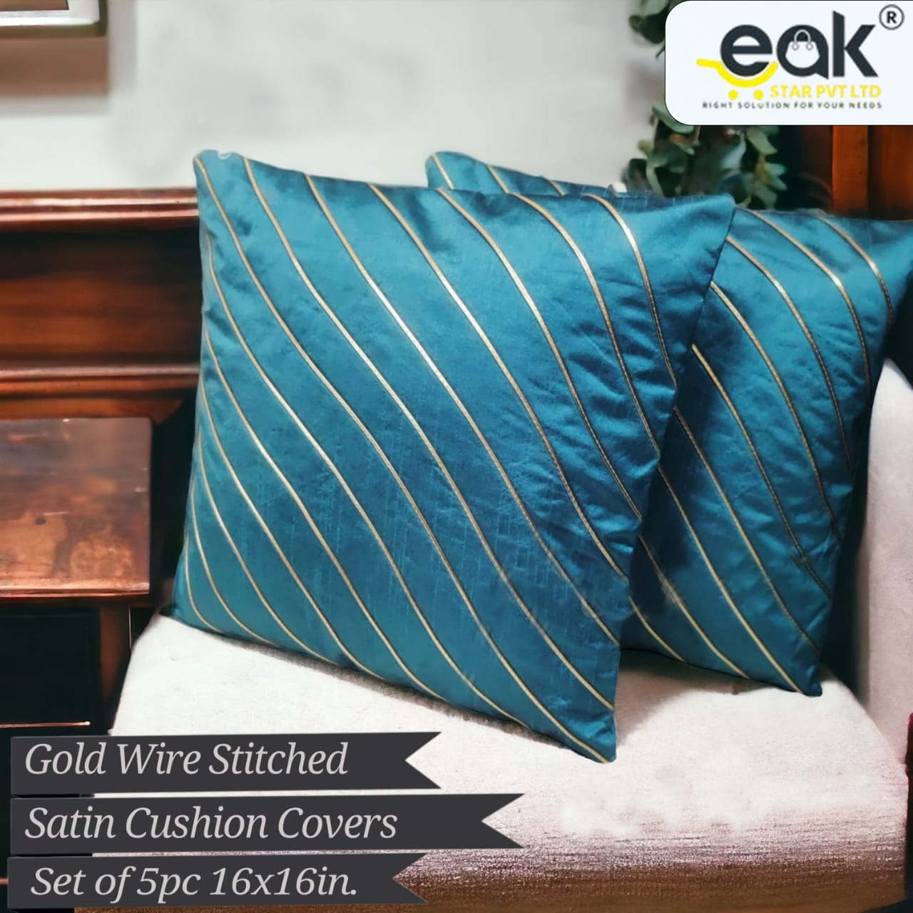 Eakstar | Cushion Covers | Pack of 5 | Blue