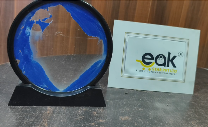 Eakstar | 3D Dynamic Blue Sand Art Lamp Liquid Motion Picture Round Glass