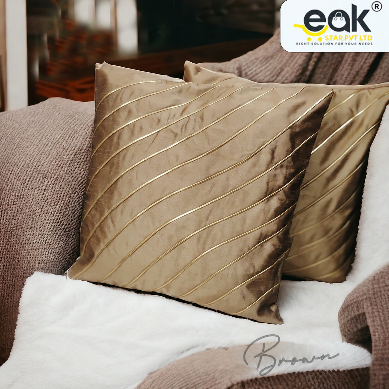 Eakstar | Cushion Covers | Pack of 5 | Gold
