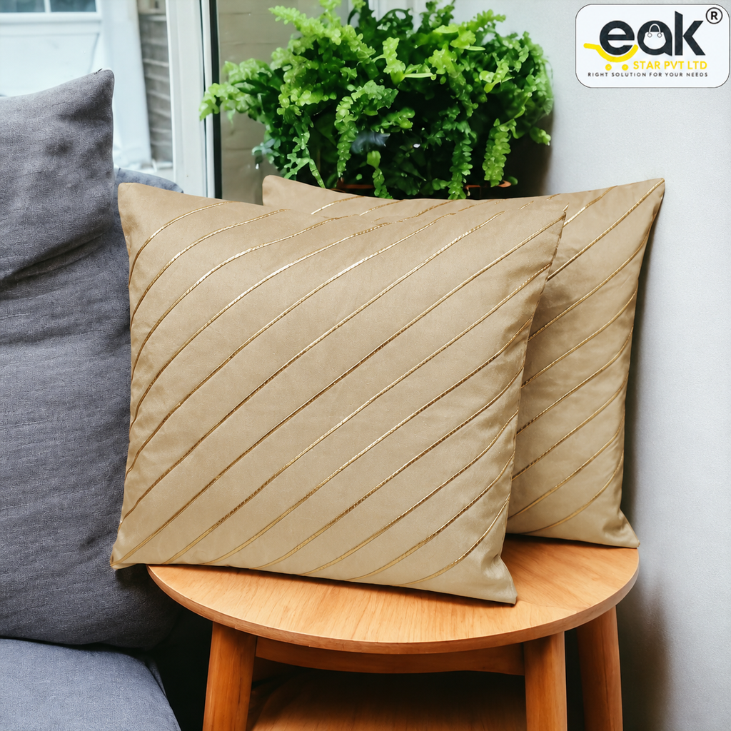 Eakstar | Cushion Covers | Pack of 5 | Light Gold