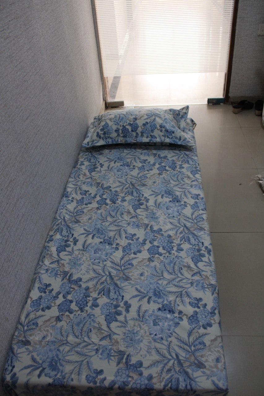 Eakstar | Single Bedsheet | Light Blue Flower