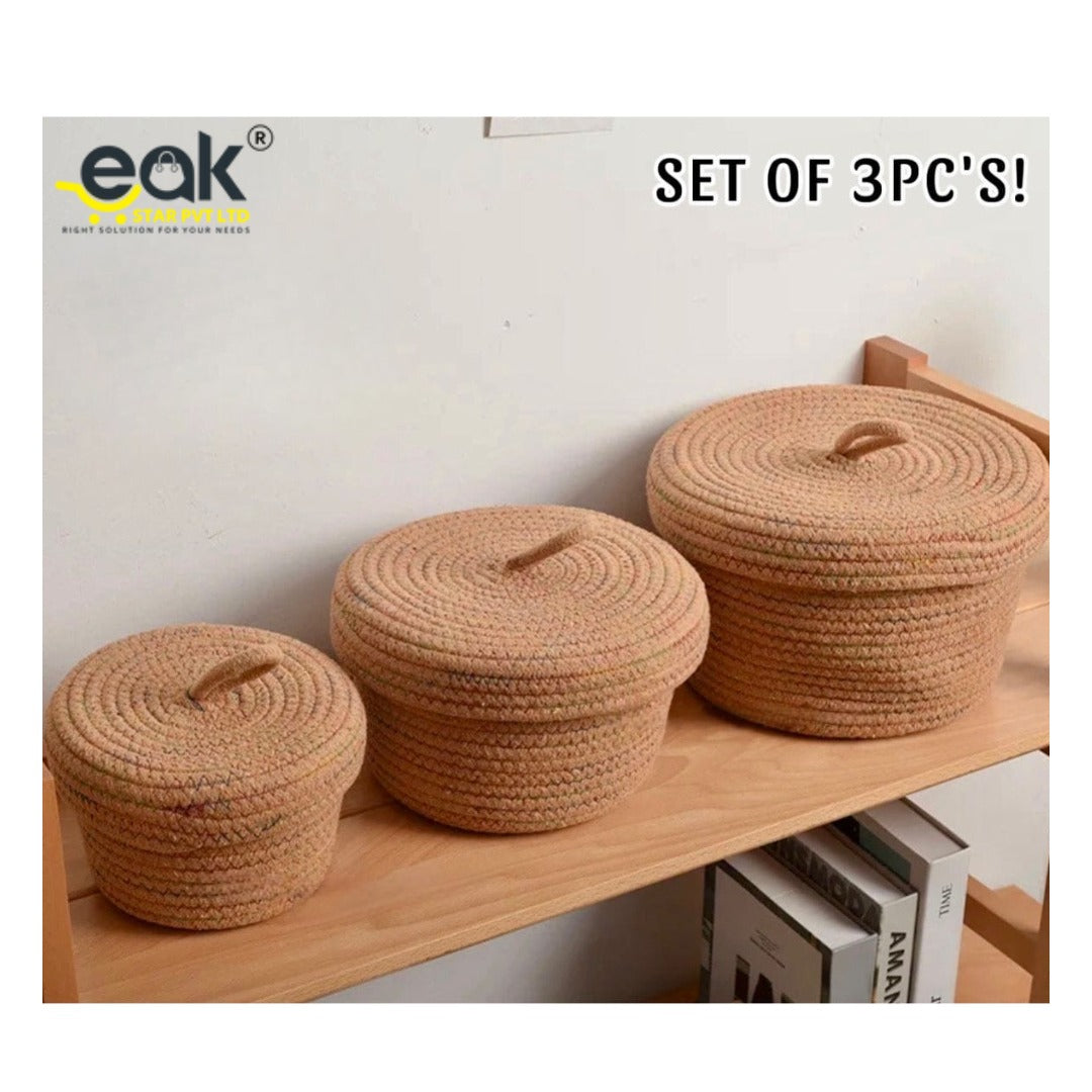 Eakstar | Set Of 3 Baskets | Brown