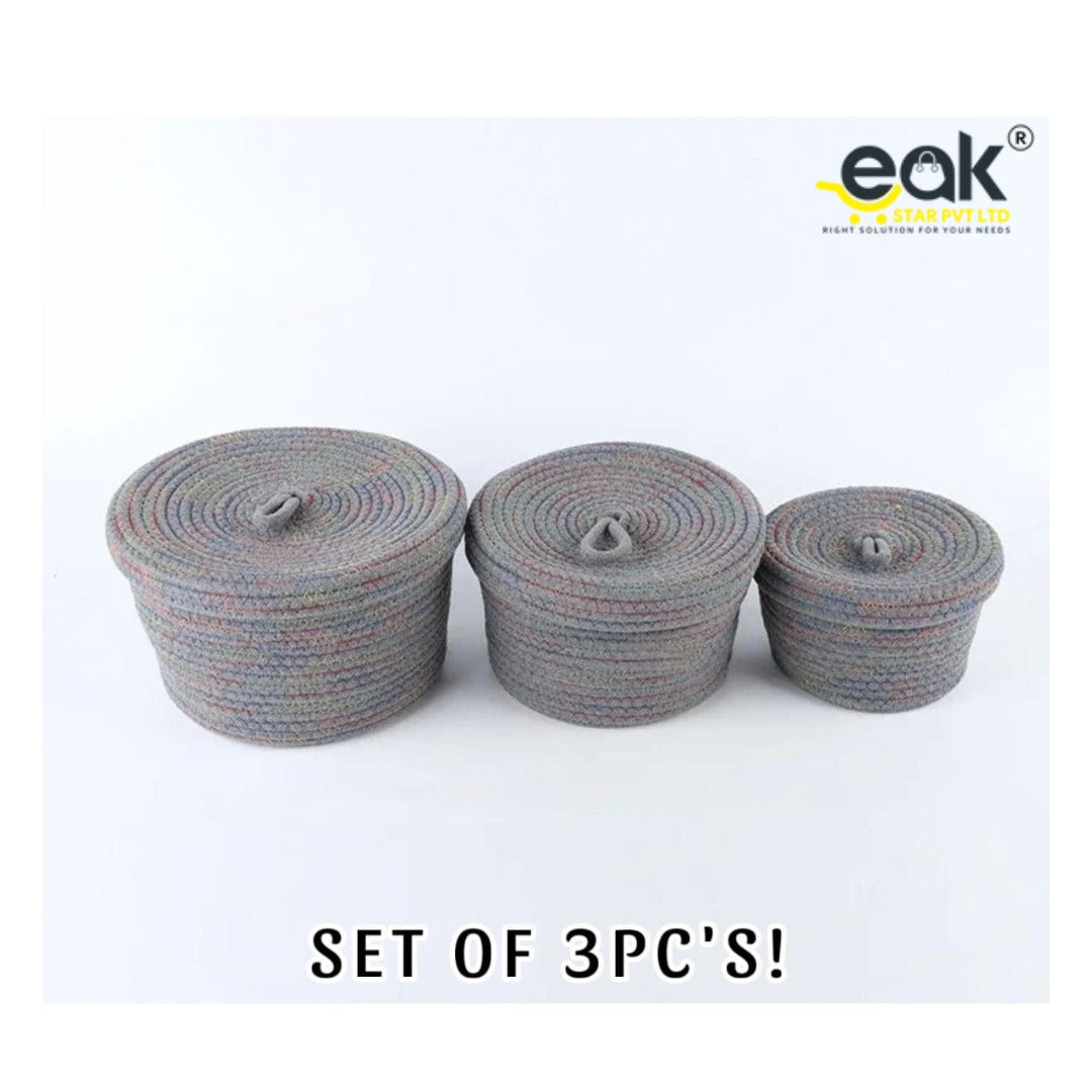 Eakstar | Set Of 3 Baskets | Grey