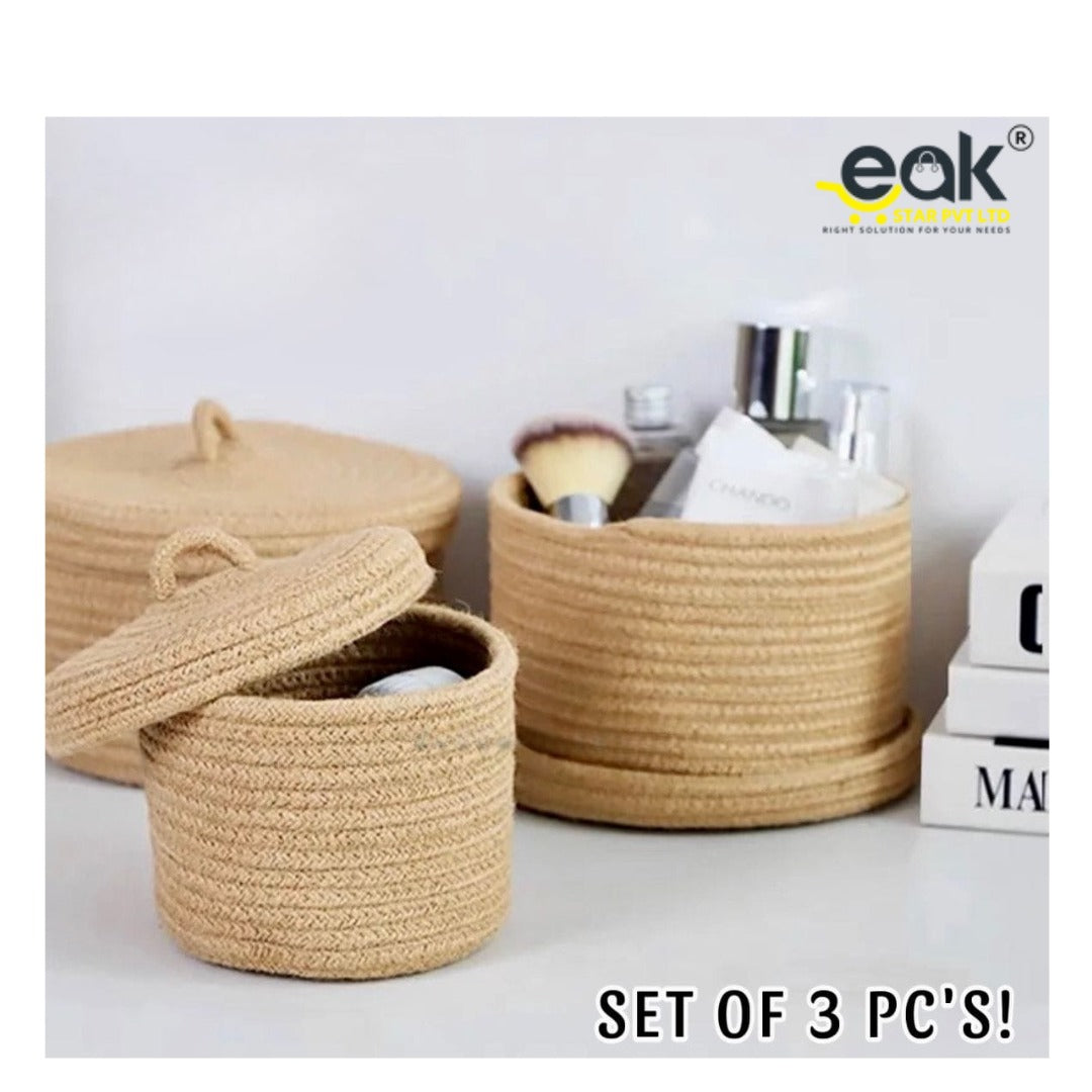 Eakstar | Set Of 3 Baskets | Brown