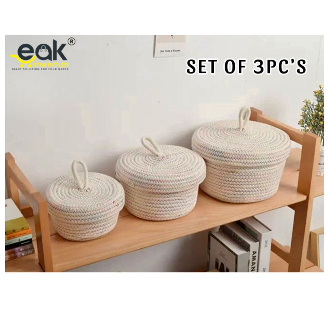 Eakstar | Set Of 3 Baskets | Creamy