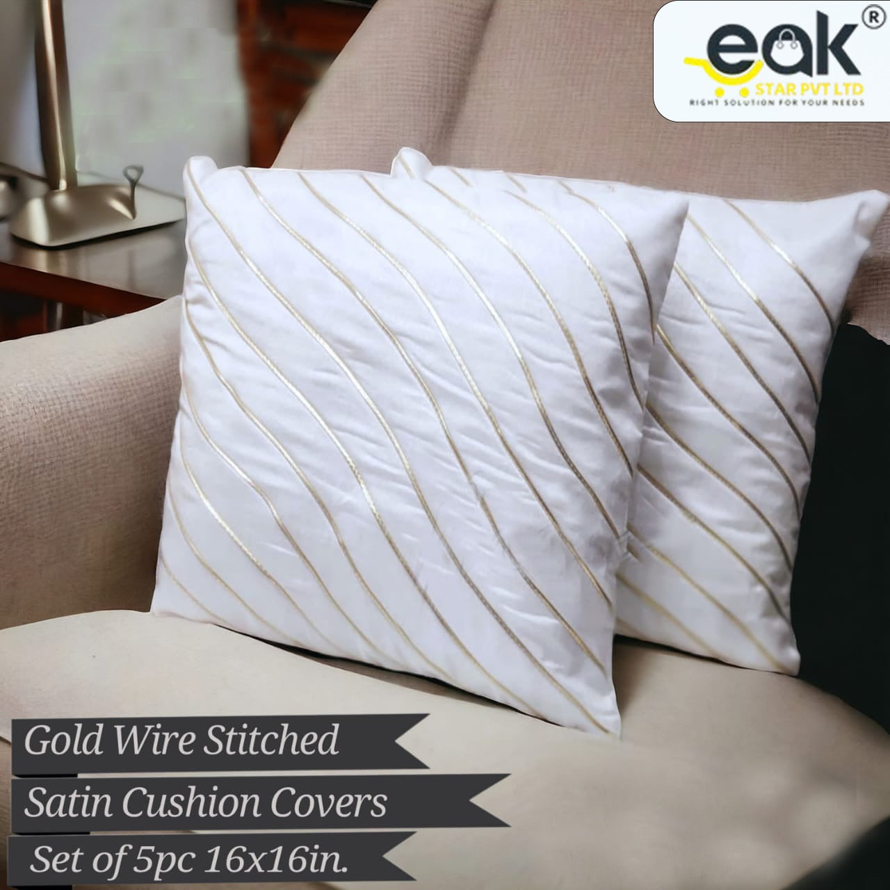 Eakstar | Cushion Covers | Pack of 5 | White