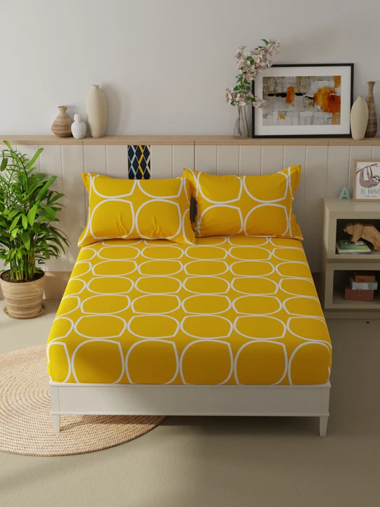 Eakstar | Queen Bedsheet | Yellow