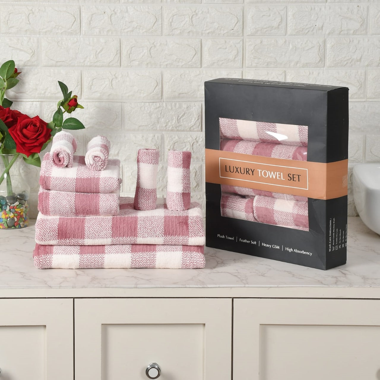 Eakstar | Towel Set| Pink - Eakstar
