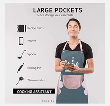 Kitchen Apron with Front Pocket and Coral Velvet Side Towel | PVC Waterproof | Unique Design for Men and Women | Perfect for Home and Restaurant Use