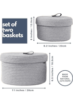 Eakstar | Set Of 2 Baskets | Grey