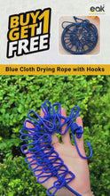 Eakstar | Blue Cloth Drying Rope with Hooks | Elastic Hanging Rope for Cloth Drying