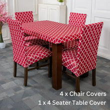 Eakstar  | Chair Cover  | Red Diamond Design  | Pack of 6